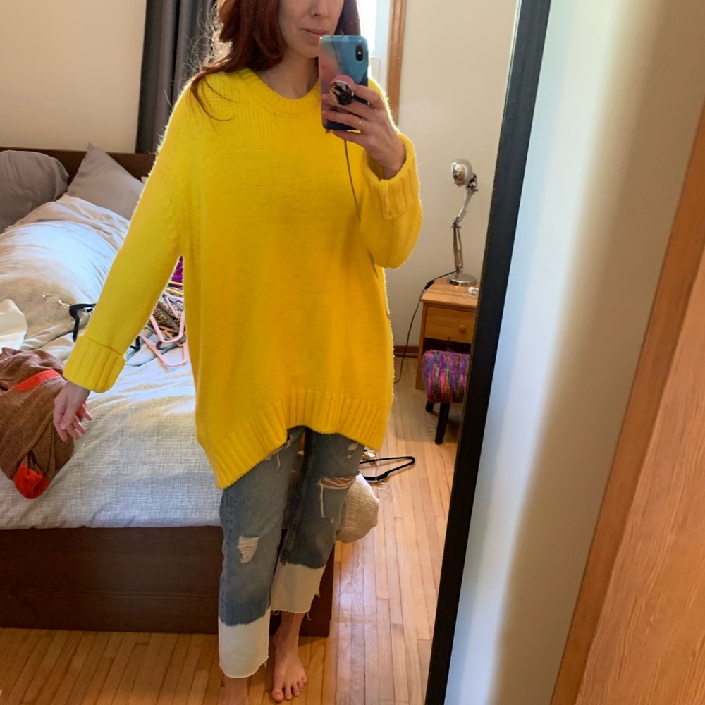 Yellow Zara knit sweater